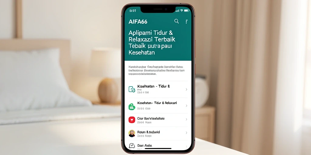 Tampilan antarmuka AIFA66 yang menarik dan mudah digunakan untuk Tidur & Relaksasi.
