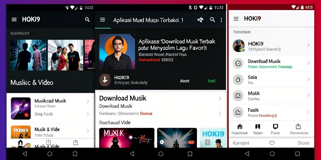 Tampilan antarmuka HOKI9 yang sederhana dan fungsional untuk Download Musik.
