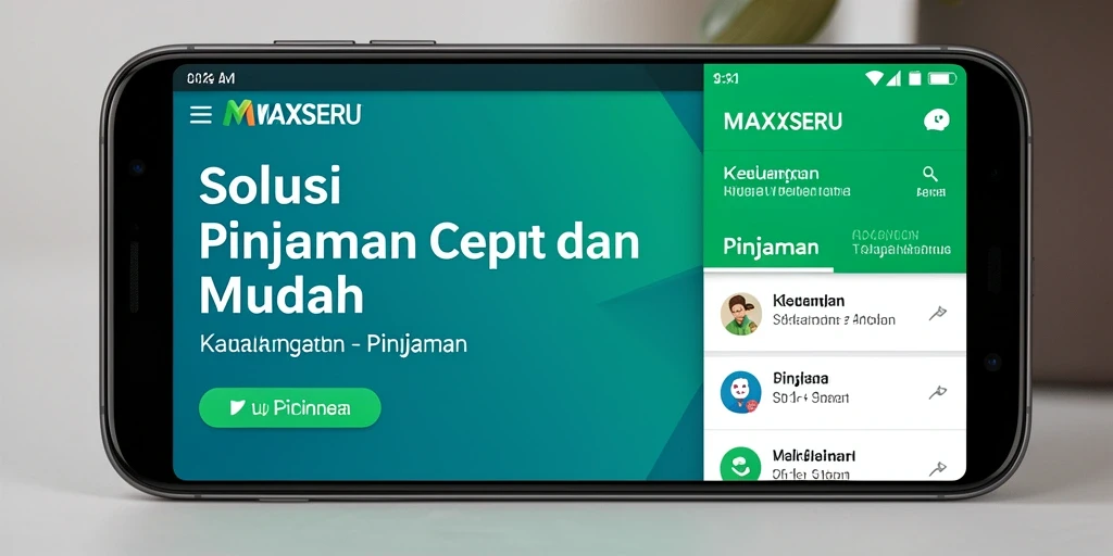 Tampilan antarmuka aplikasi MAXSERU yang intuitif dan mudah digunakan.