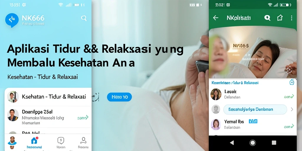 Antarmuka aplikasi NK666 dengan fitur Tidur & Relaksasi yang menenangkan.