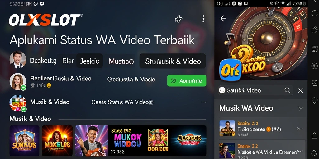 Tampilan antarmuka OLXSLOT yang menarik dan fungsional untuk Status WA Video.