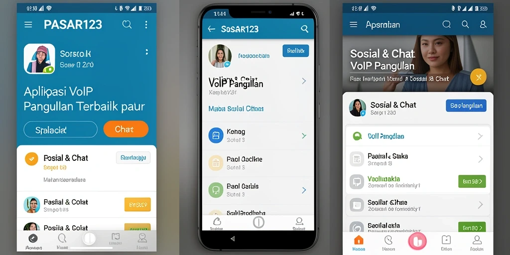 Antarmuka PASAR123 yang mudah digunakan untuk VoIP Panggilan.