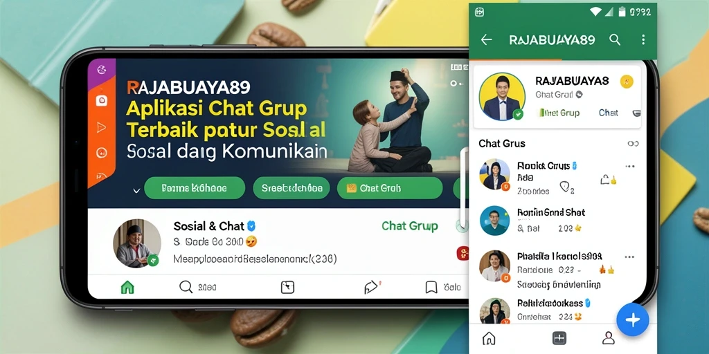 Antarmuka aplikasi RAJABUAYA89 yang menarik dan fungsional untuk Chat Grup.