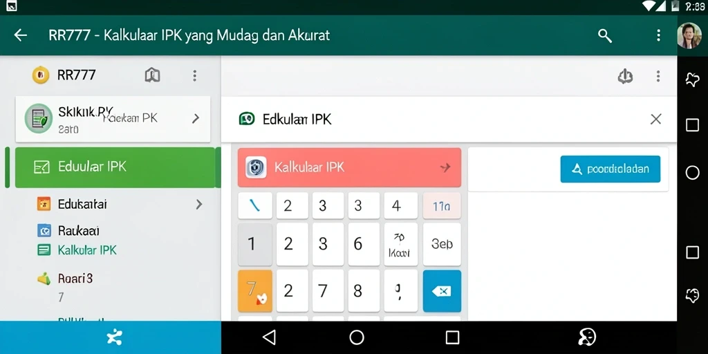 Tampilan antarmuka RR777 yang sederhana dan intuitif untuk Kalkulator IPK.