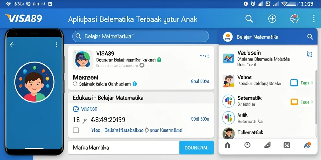 Tampilan antarmuka aplikasi Belajar Matematika yang menarik dan interaktif.