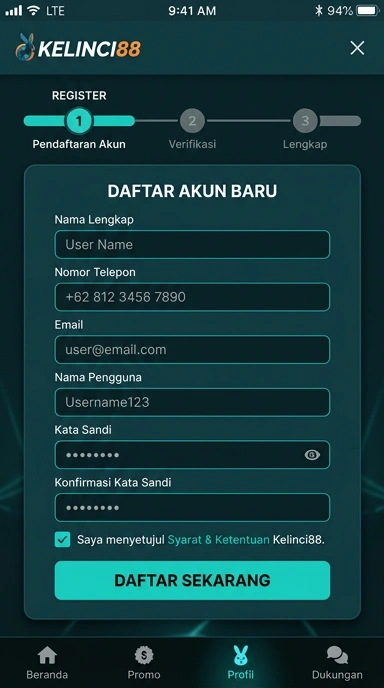 Mudah dan Cepat Daftar Akun Baru kelinci88